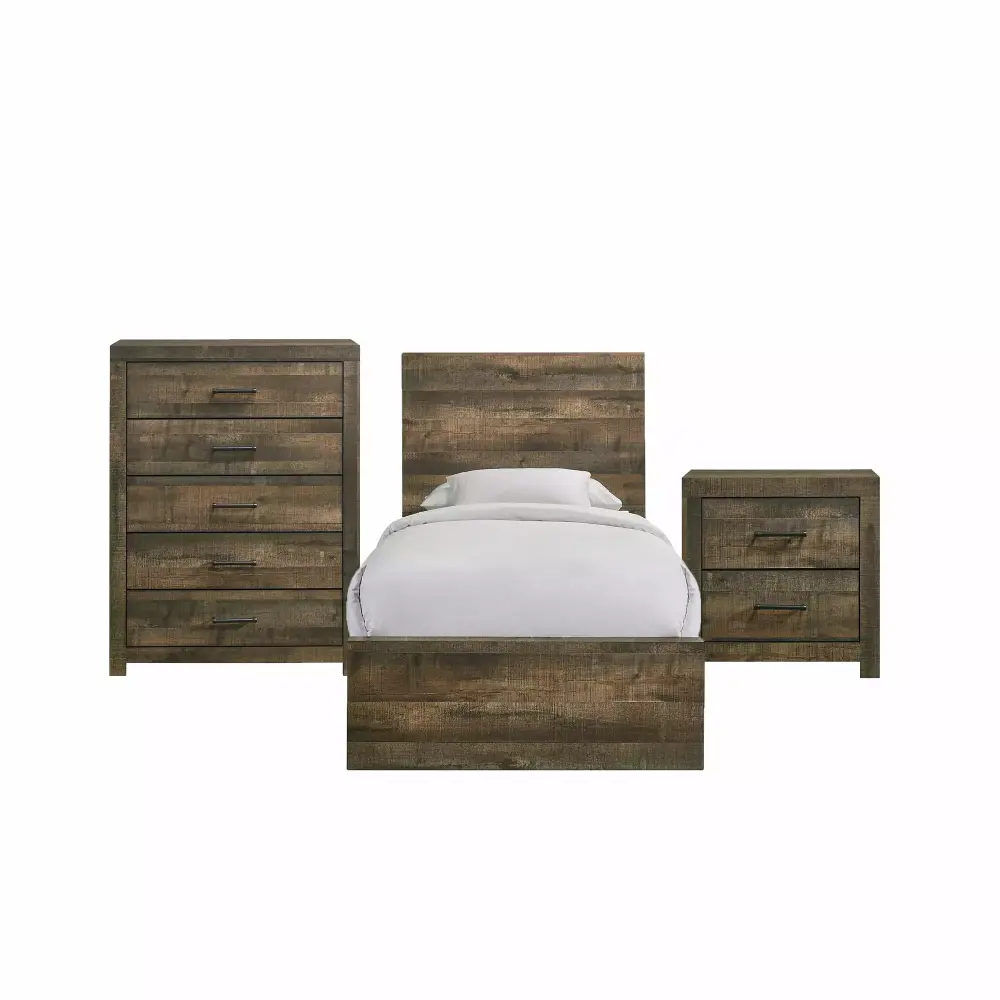 Picket Houtilize Furnishings Beckett Twin Panel 3PC Bedroom Set