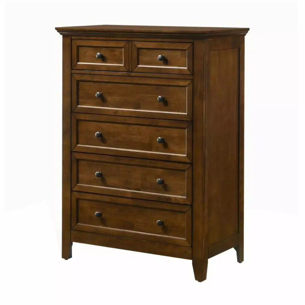 Intercon Furniture San Mateo Youth 5-Drawer Transitional Wood Chest in Brown for Kids Room