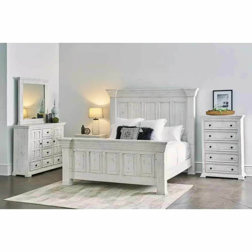 HomeStock Zen Zone White 5 Piece Bedroom Set