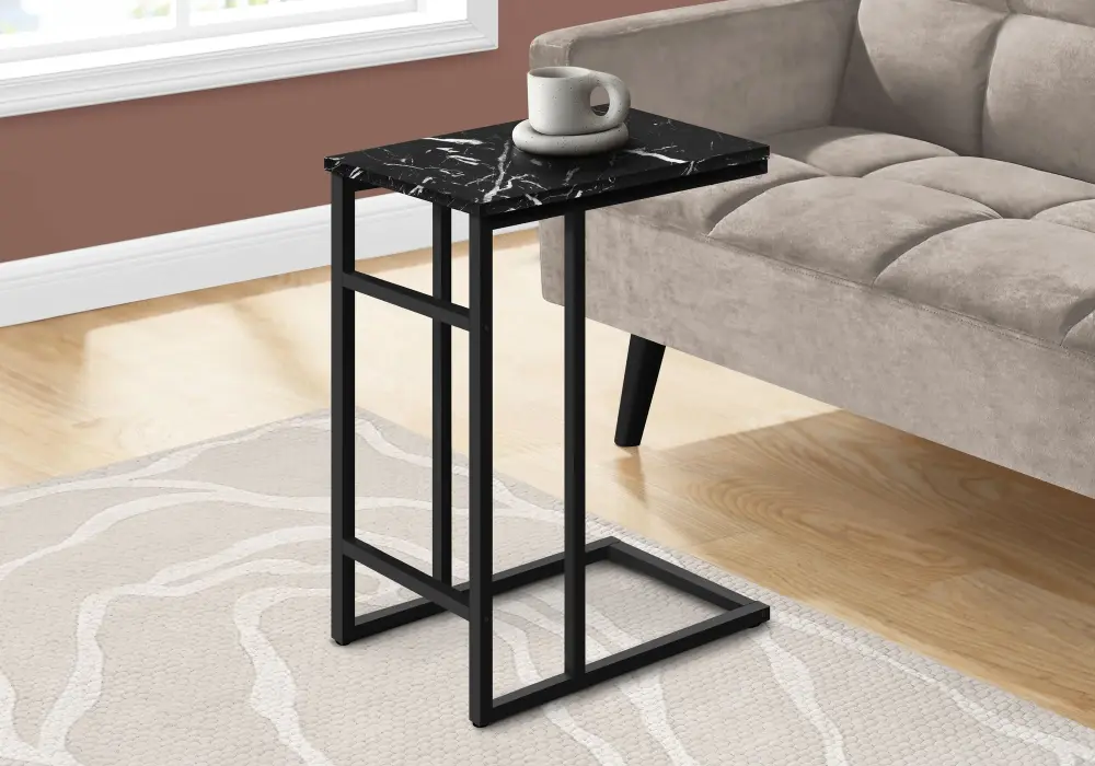 Accent Table, C - Shaped, Modern Design - Onyx