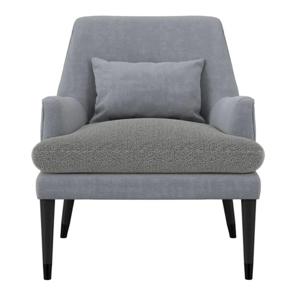 Albieny Accent Chair - Cushiony Grey | Solid Wood | Removable Cushion