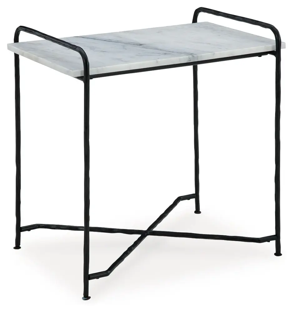 Ashber - Accent Table - Snow / Black