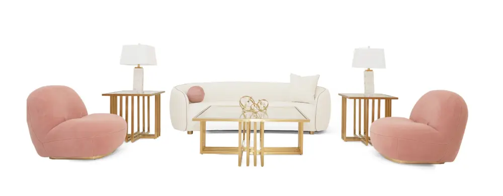 Multi-Tiered Modrest Crestone - Minimalist Pink Sherpa Accent Chair