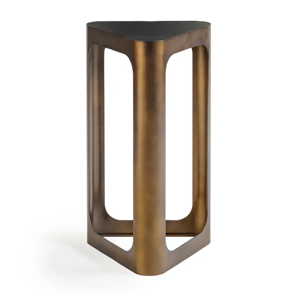 Thorpe Triangular Accent Table - Smoked Warm finish