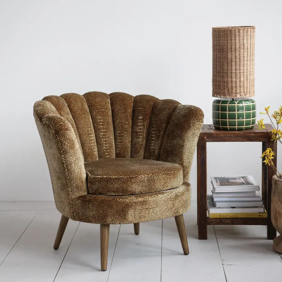 Velvet Fabric Upholstered Chair