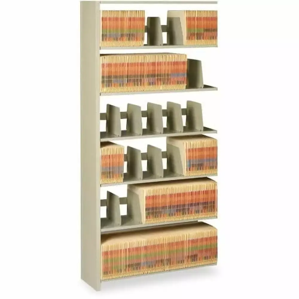 Tennsco Add-on Shelf 48 x 12 x 88 - 7 x Shelves - Letter - 400 lb Load Capacity - Sand - Steel - Recycled - Assembly Required
