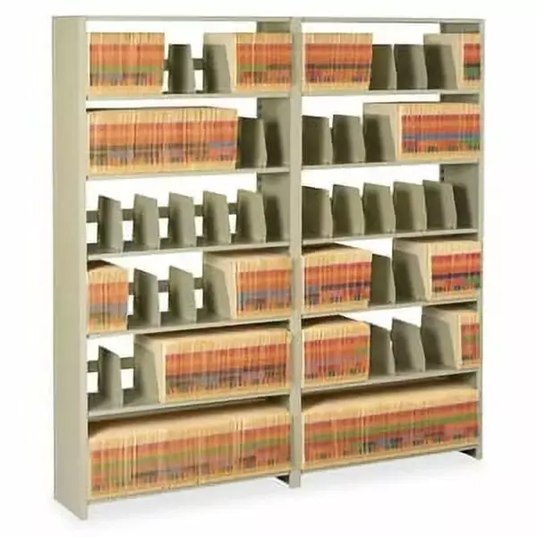 Tennsco Add-on Shelf 48 x 12 x 88 - 7 x Shelves - Letter - 400 lb Load Capacity - Sand - Steel - Recycled - Assembly Required
