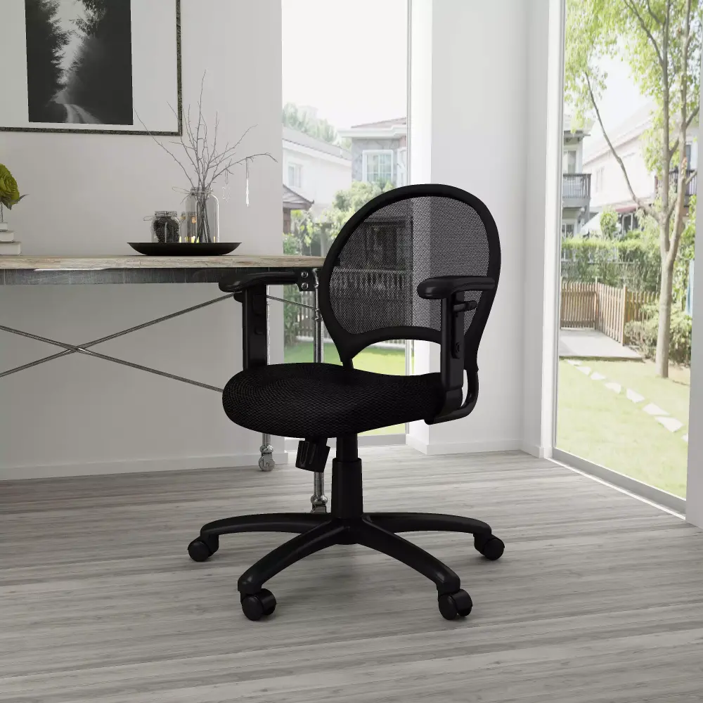 Boss B6216 Mesh Chair Adjustable Arms Ergonomic Office Chair Black Boss Office Products