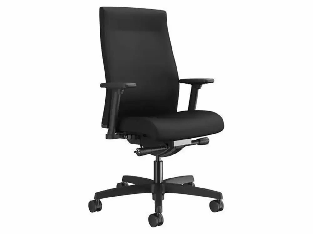 HON Ignition Adjustable Arms Fabric Task Chair Fabric Seat Black Frame 5-Star Base