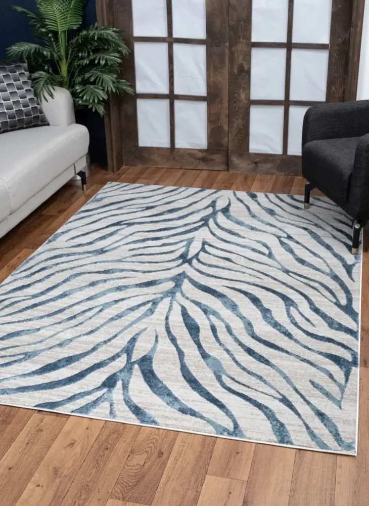 Elegance - 5'3" X 7'3" Polyester Area Rug - Indigo
