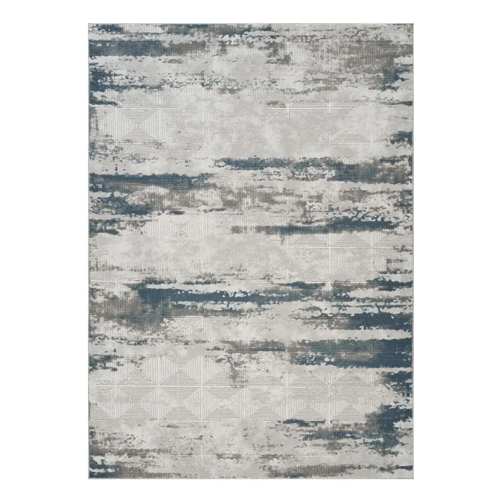 Geometrix - 5'3" X 7'3" Area Rug Geometric 3D Effect - Charcoal / Ivory