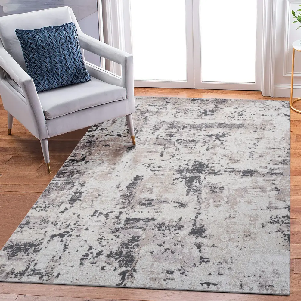 Payas - 8' X 10' Abstract Area Rug - Cream / Cocoa