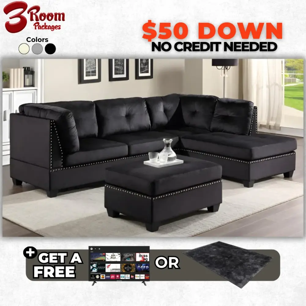 Sienna 2-Piece Sectional – Comprises Free TV or Area Rug