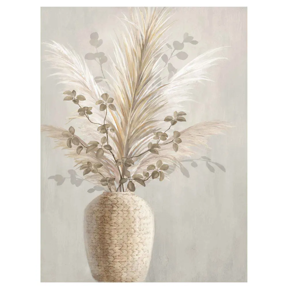 Canvas Image Woven Pampas Vase, 21" x 1" x 27"