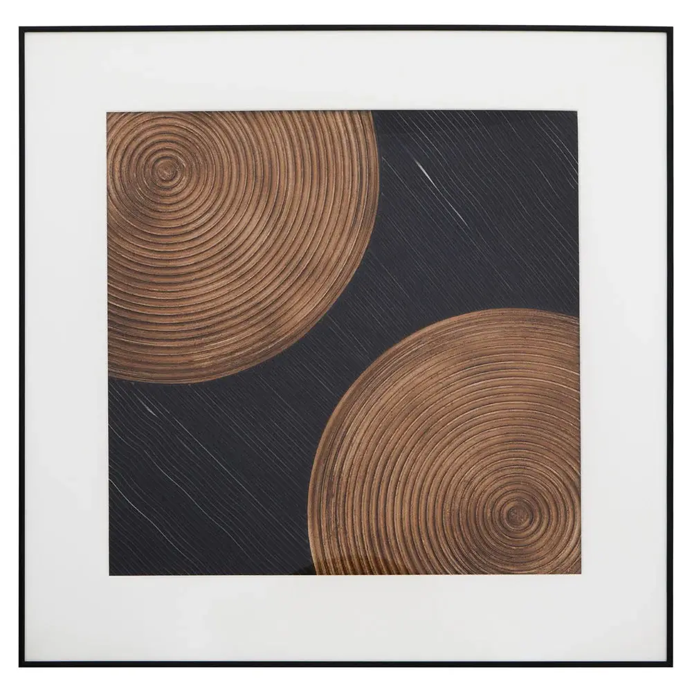 Custom Text Soft Industrial Collection Neavah Wall Art - Black & Chocolate