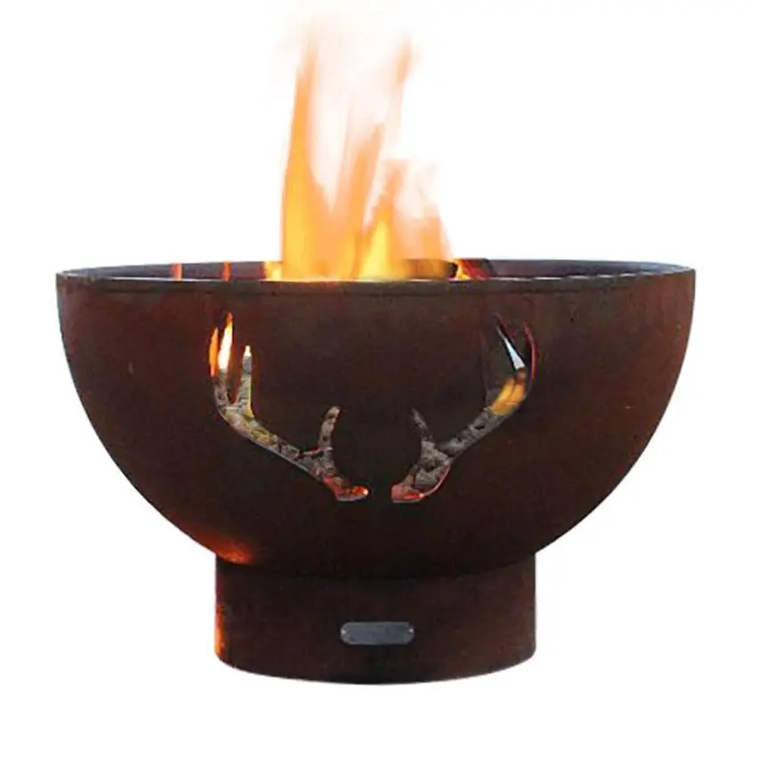 Fire Pit Art - Antlers 36" Carbon Hardened Fire Pit