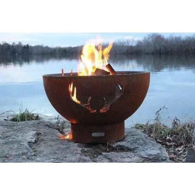 Fire Pit Art - Antlers 36" Carbon Hardened Fire Pit