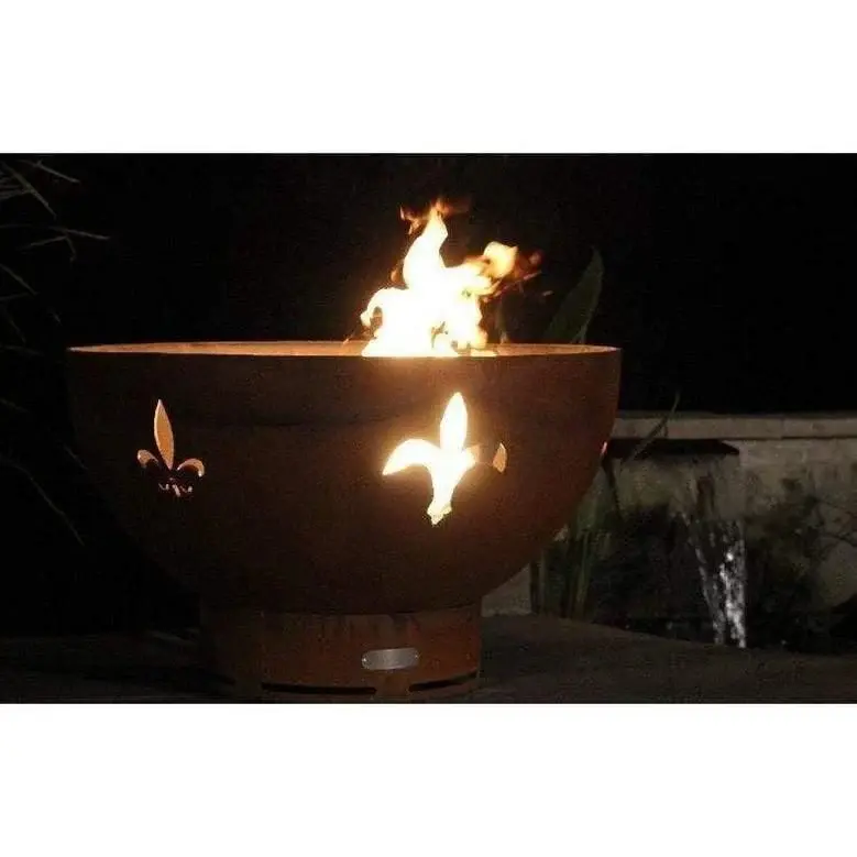 Fire Pit Art - Fleur de Lis 36" Carbon Stainless Fire Pit
