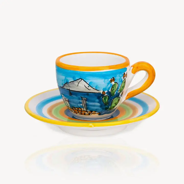 HAND-PAINTED COFFEE CUP/ ESPRESSO | Framed | Ready to Hang