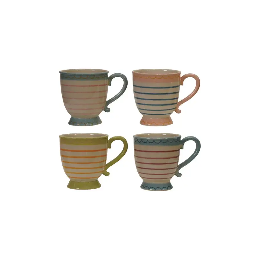Hand-Painted Stoneware Footed Mug 10oz | Framed | Ready to Hang