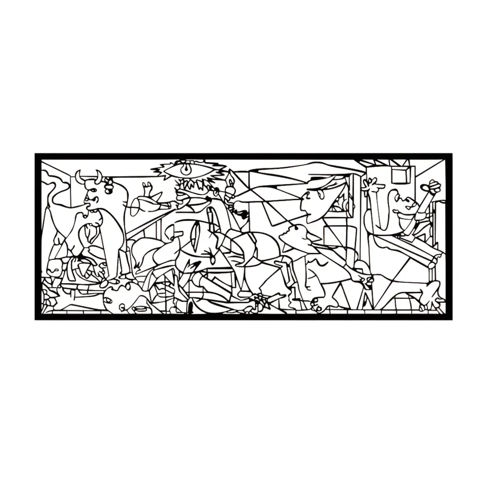 Openwork painting, 3D wall decoration, 3D painting "Guernica Pablo Picasso" 100x40cm Onyx (Limited Edition)