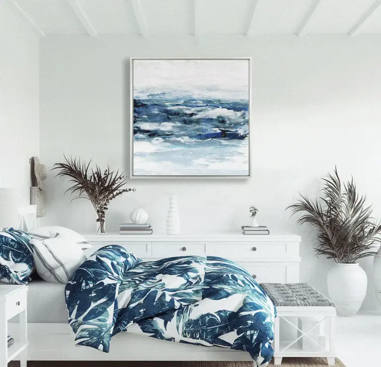 Seaside Escape' - Framed Sailcloth - 97x97cm