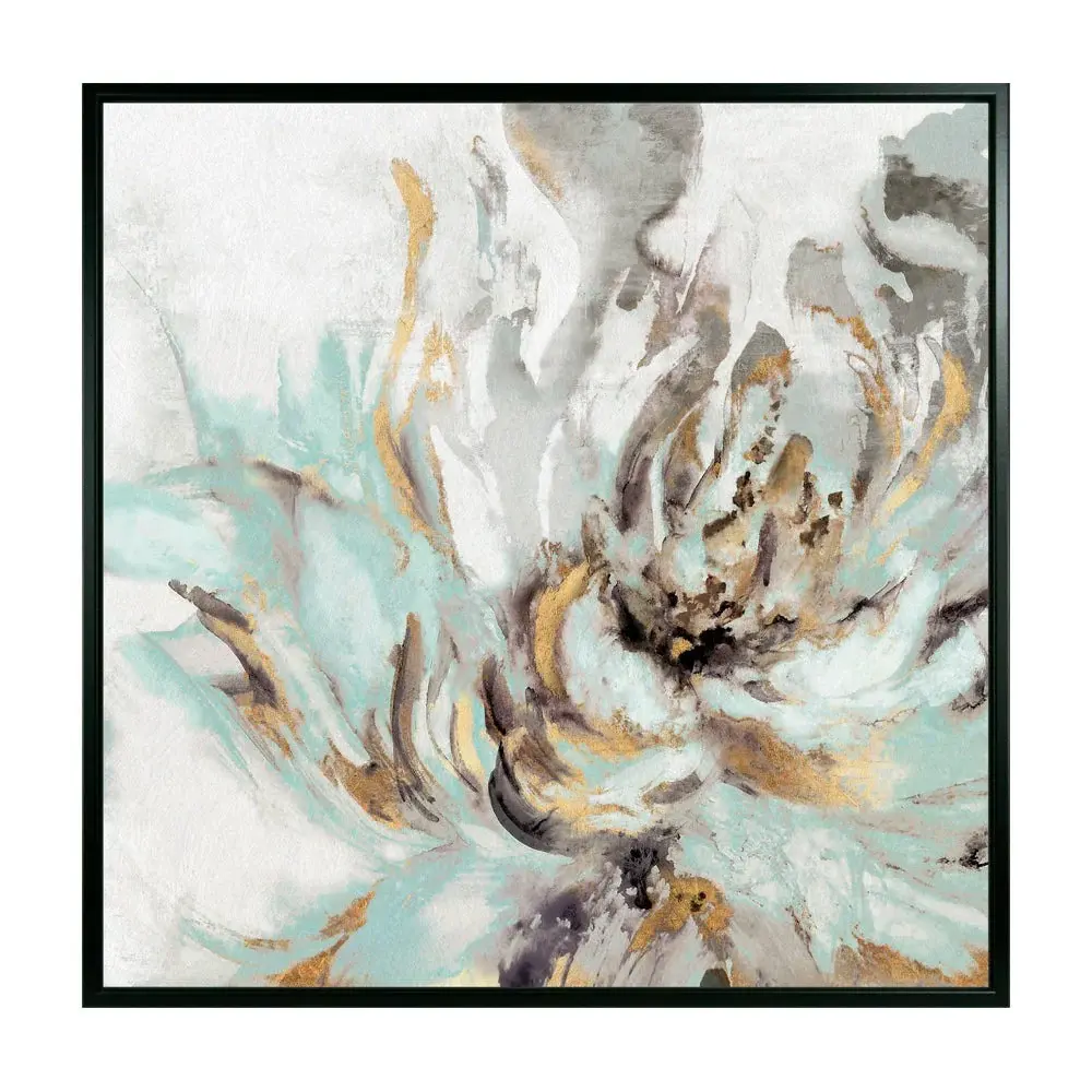 Touch Teal II' - Framed Sailcloth - 94x94cm