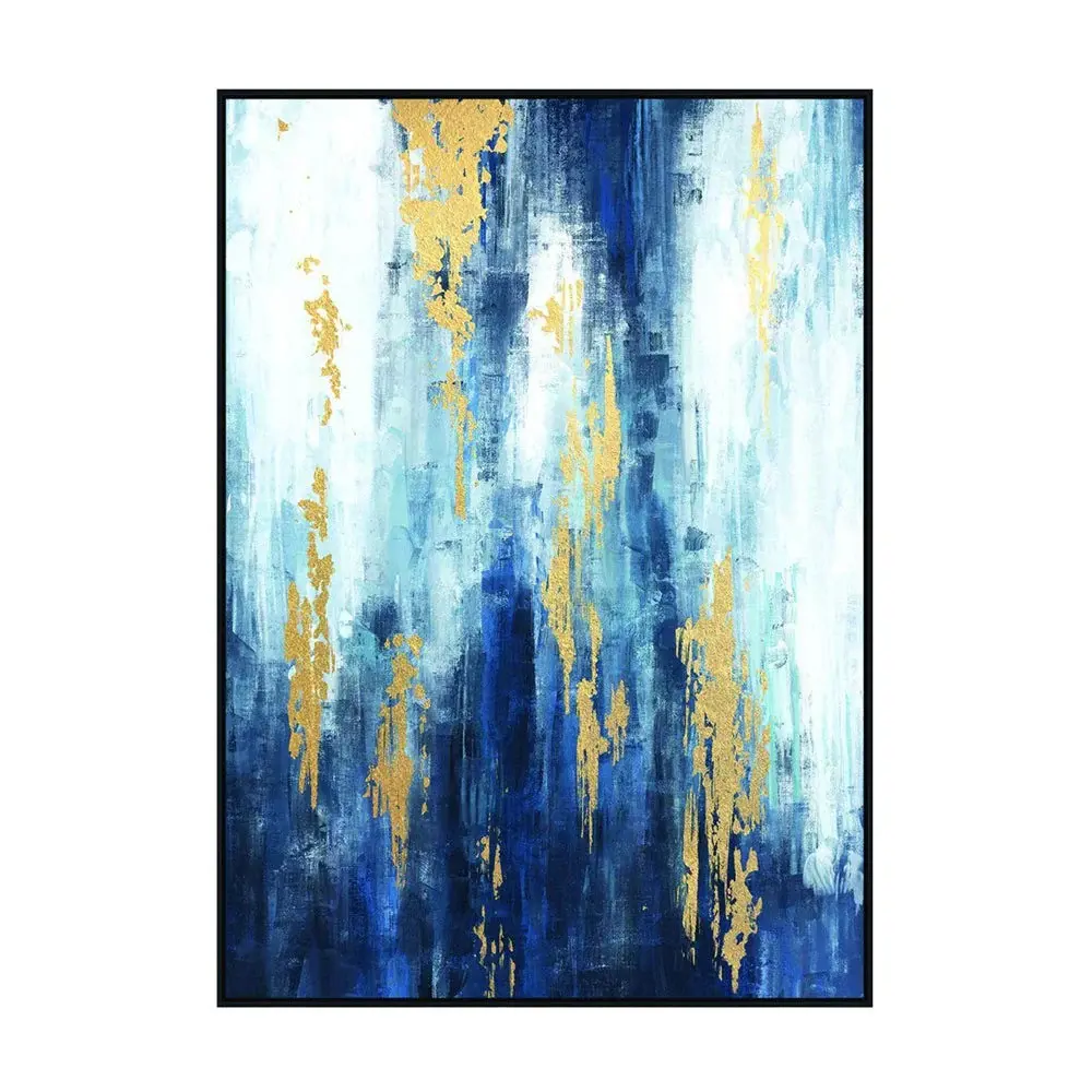 Urbanite Distressed Framed Canvas 140x100cm - Navy