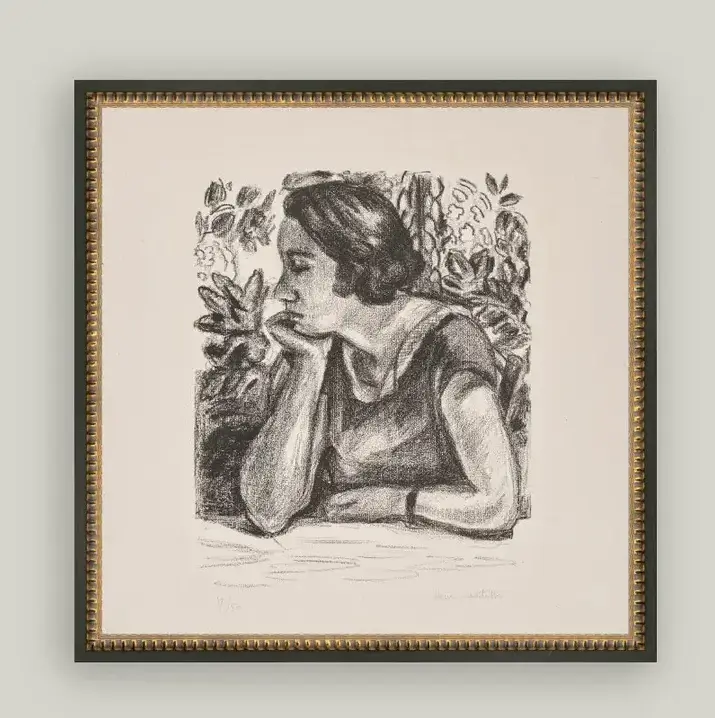 Woman Resting On Her Arm UV Protective Glass