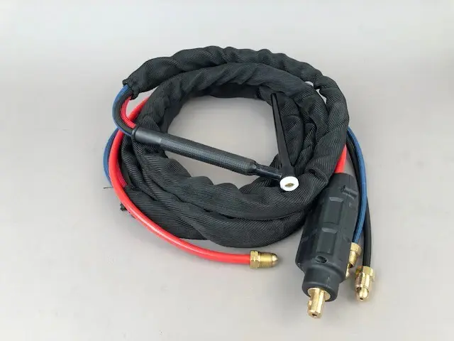 20 Series (250A) Water-Cooled Torch w/35 Dinse Power Connection, 5/8"-18 LH Water Connections, & 5/8"-18 RH Gas Fitting