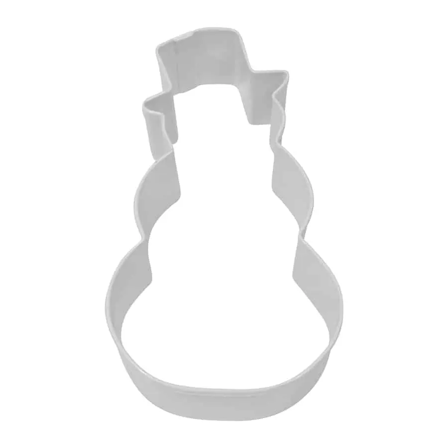 Snowman W/ Top Hat Cookie Cutter alabaster, 4")