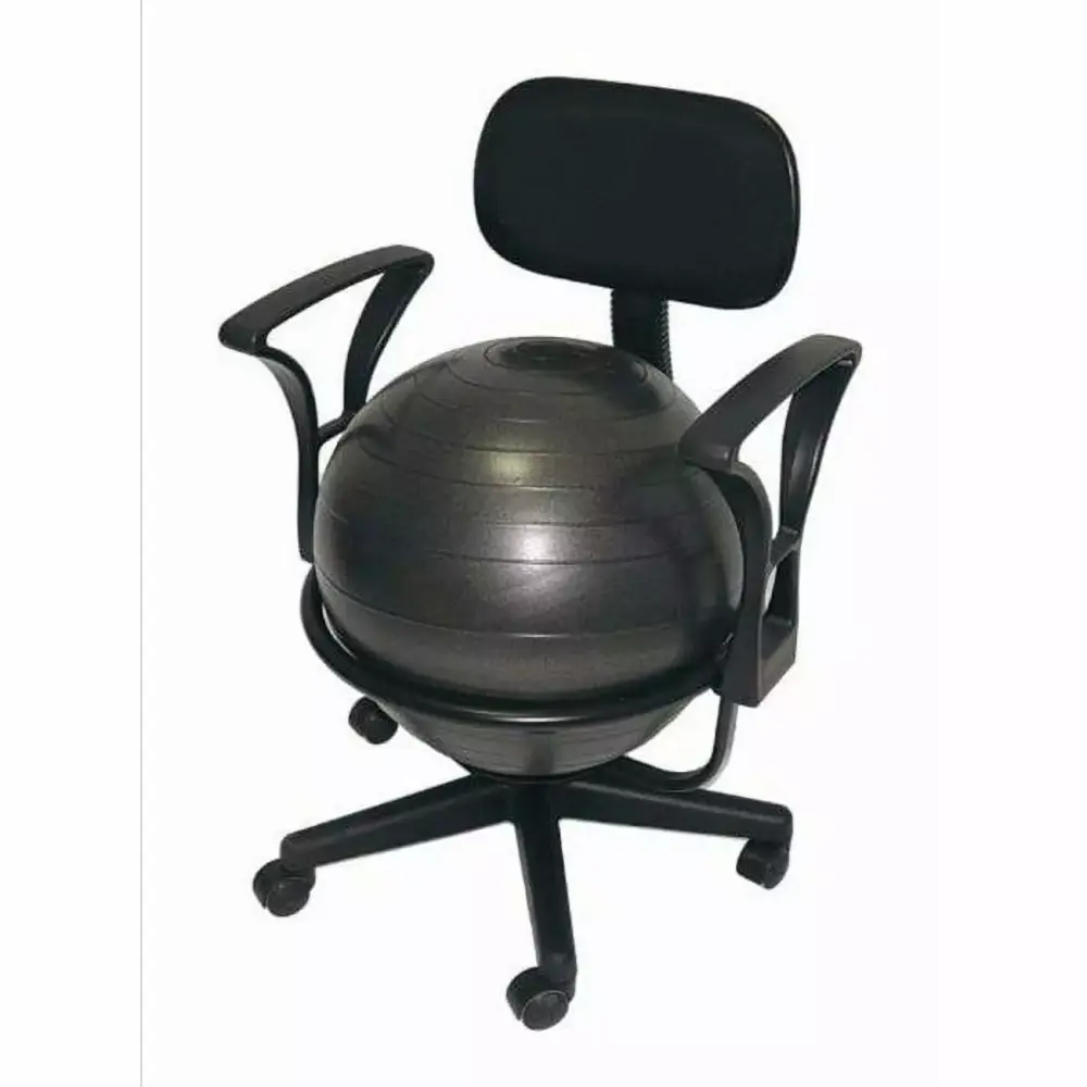 AGM Group 35955 Ball Chair Deluxe Black Steel Structure Ergonomic Seating