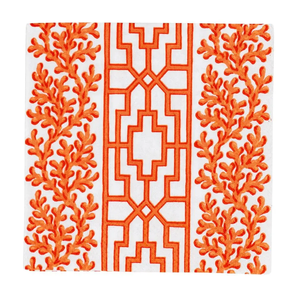 Coral and Trellis Apricot Cocktail Napkins