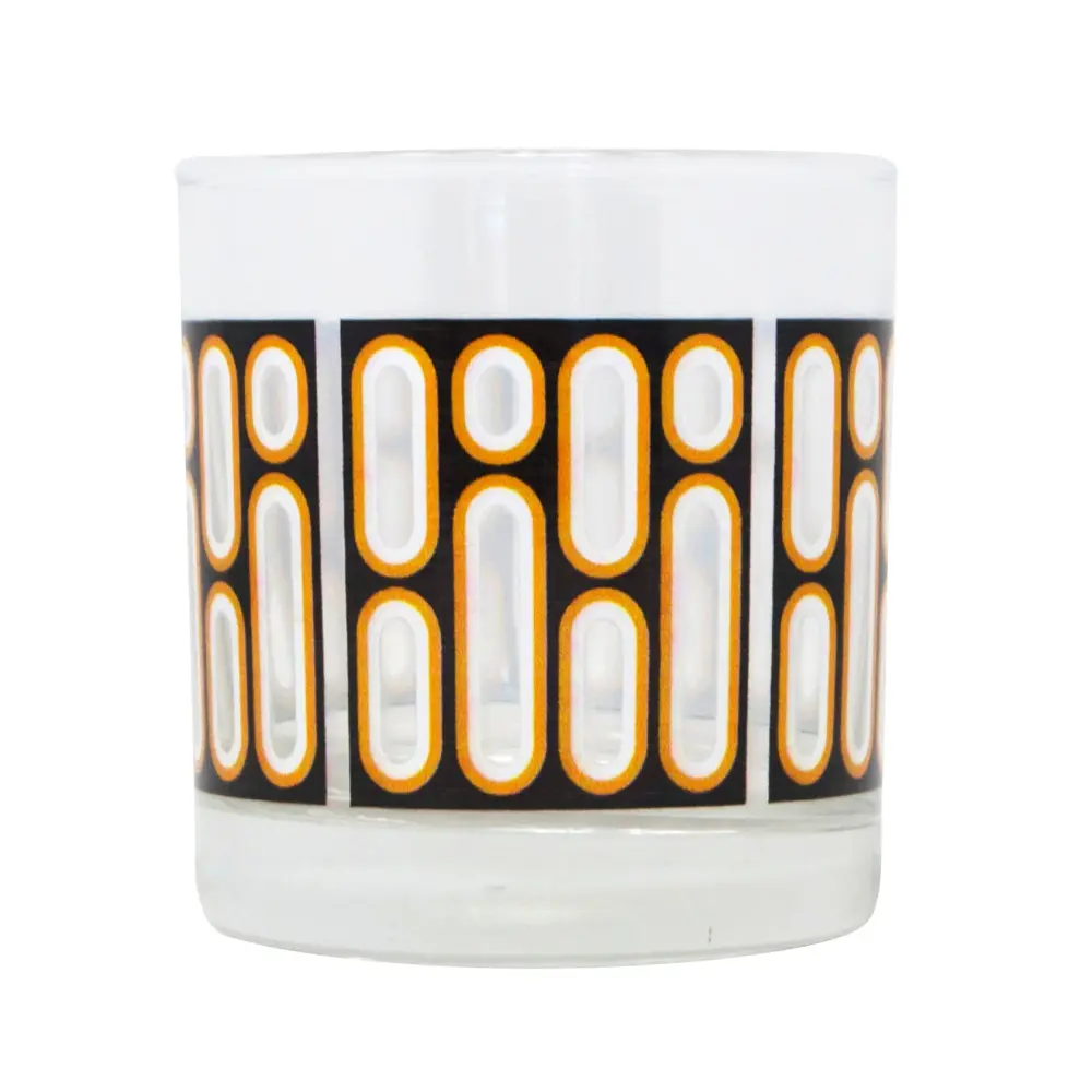 Dots & Dashes Charcoal Rocks Glass