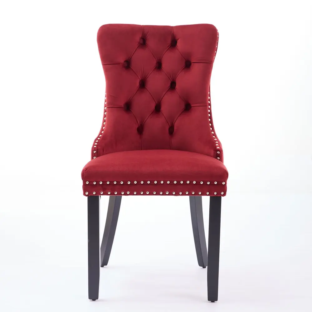 Classic Velvet Dining Chairs, High-End Tufted Solid Wood Contemporary Velvet Upholstered Dining Chair Wood Legs Nailhead (...