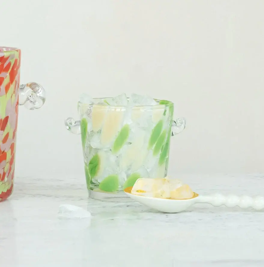 Confetti Glass Ice Bucket Supports