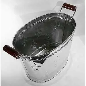 GALVANIZED FLEUR DE LIS BEVERAGE COOLER OR PARTY TUB