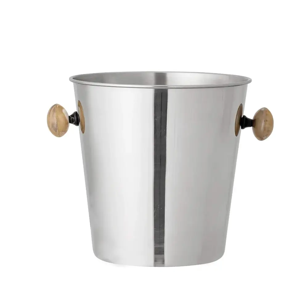 Stainless Steel & Horn Handle Ice Bucket