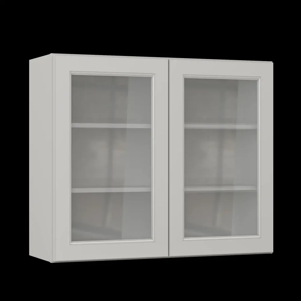 Frosted Glass Door Wall Kitchen Cabinet WMD3630 Milan Pearl 36 . width 30 . height 12 . depth