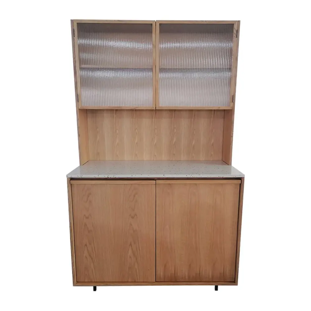 Rosa Wine refrigerator 102x195cm - Oak Terrazzo - Leg ebony