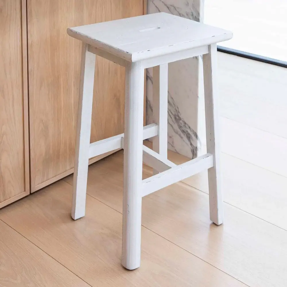 Ashwell Handle Bar Stool - Whitewash Bottle Opener