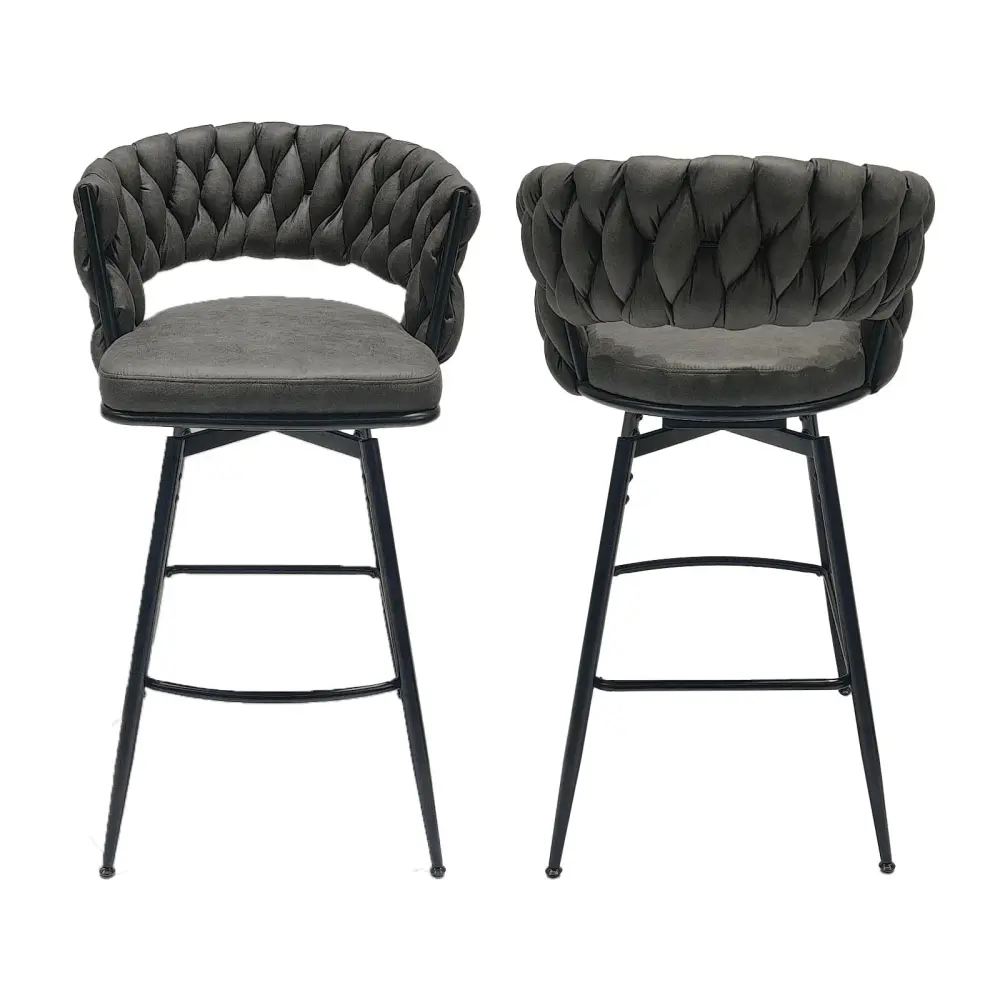 Bar Stool 360 Spin Back Footrest