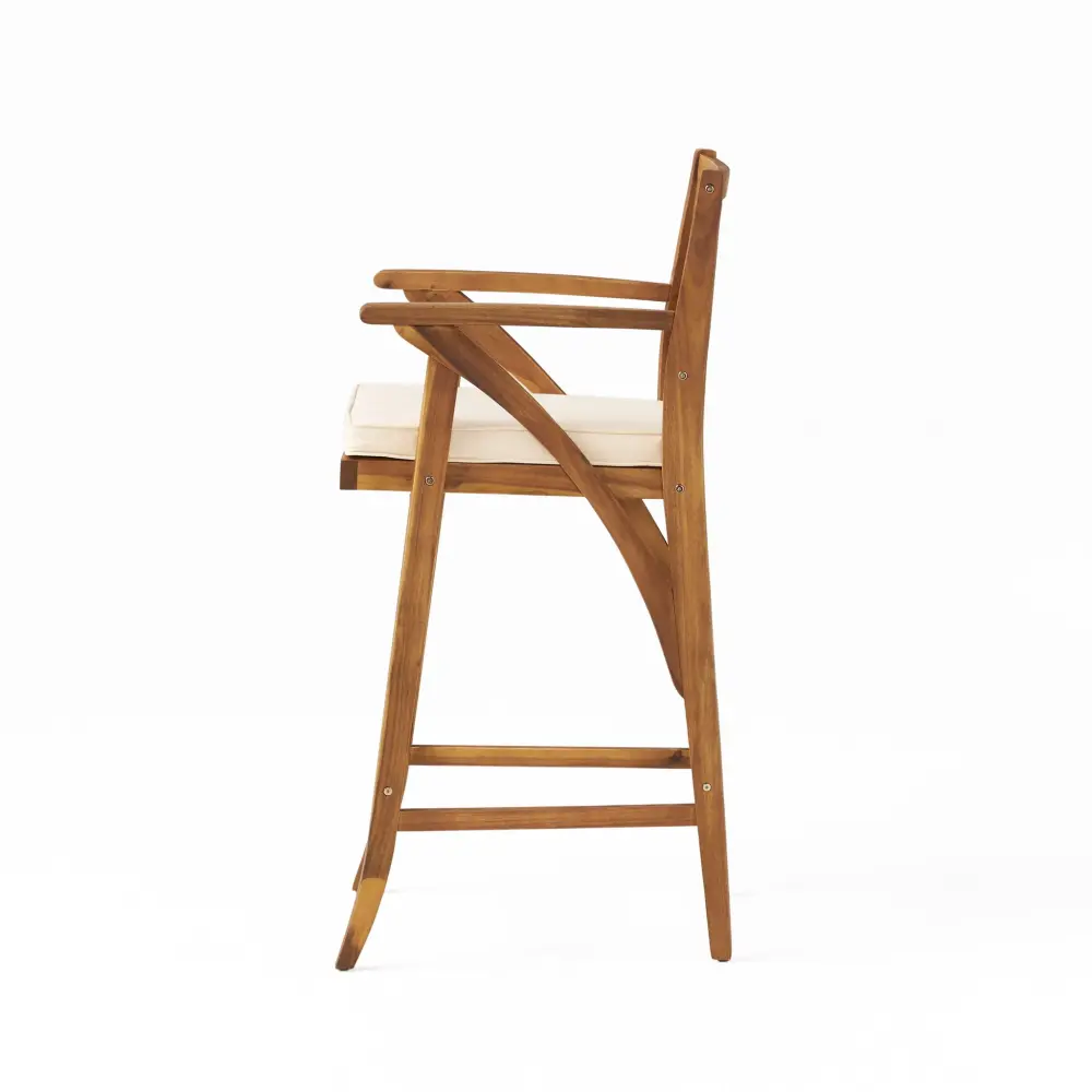 Barstool Soft Curved Lines And Sturdy Frame (Set 2) - Taupe