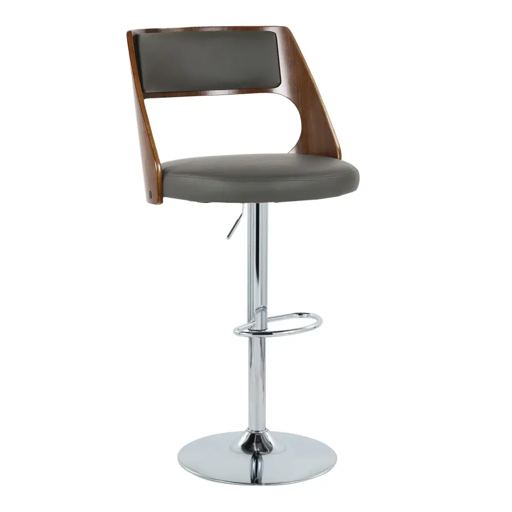 Cecina - Mid-Century Modern Adjustable Height Barstool Wth Revolve And Oval Footrest (Set 2)