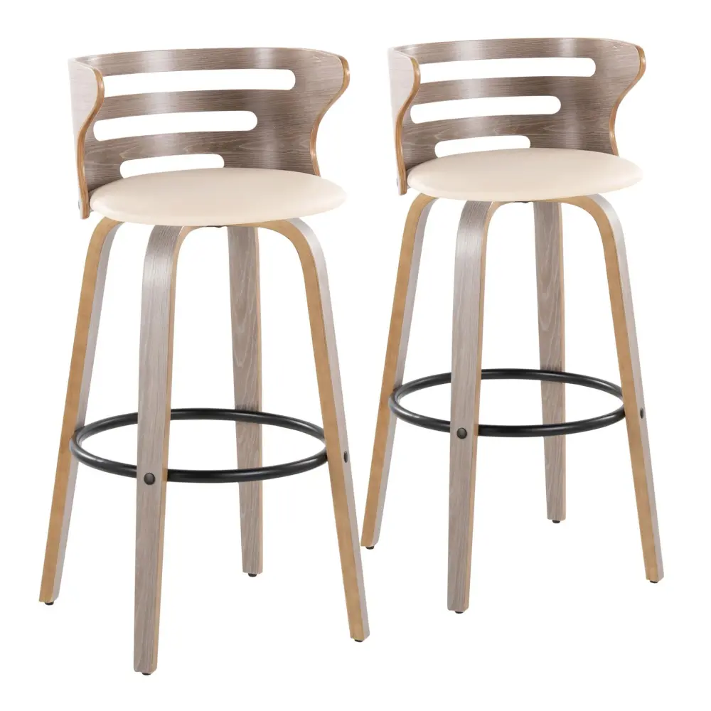 Cosini - Mid Century Modern Fixed Height, Barstool & Swivel And Round Footrest adjust 2)