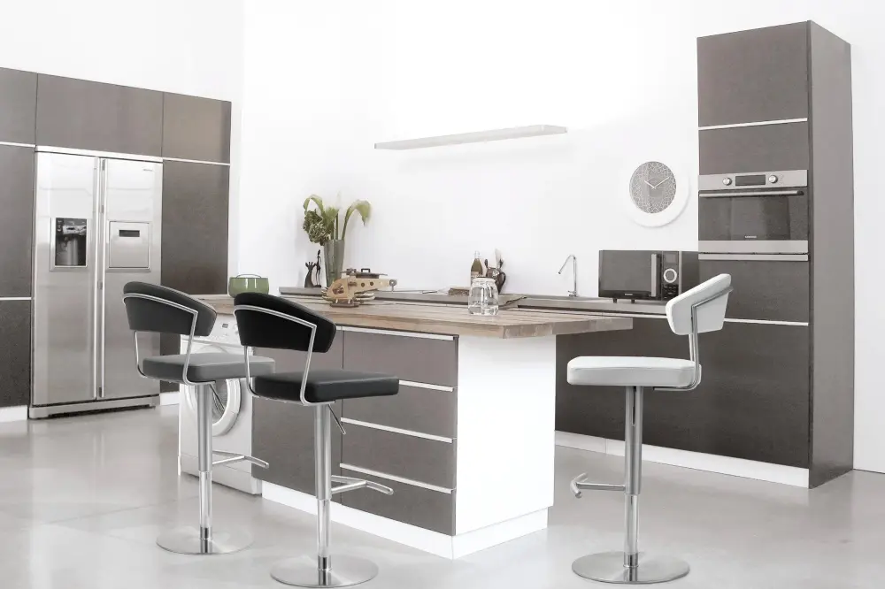 Cosmo Light Grey Stainless Steel Barstool - UK