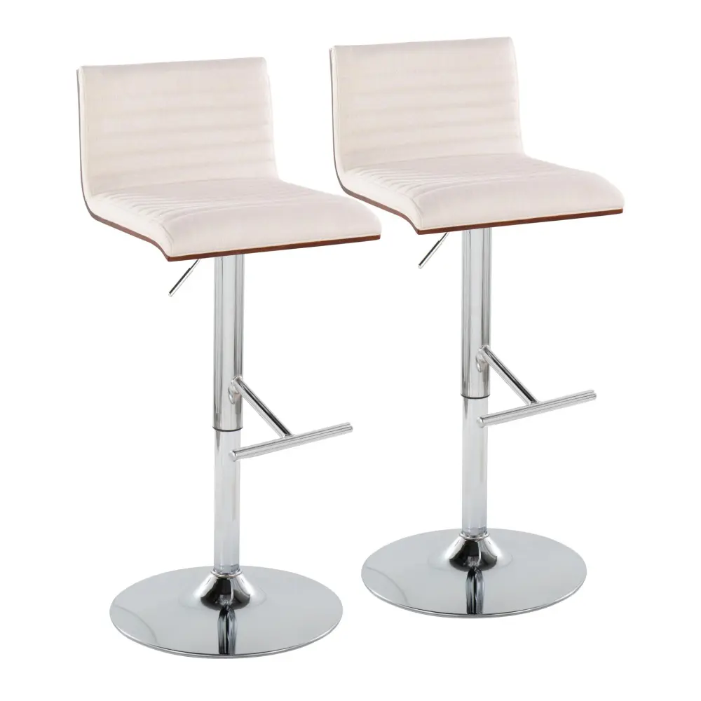 Counter Height Mason - Contemporary Adjustable Barstool & Rotate Straight T Footrest (Set 2)