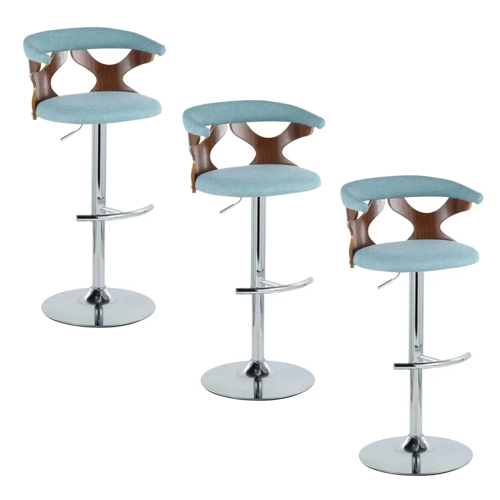 Gardenia - Mid Century Modern Tunable Barstool Swivel Rounded T Footrest (Set 2)
