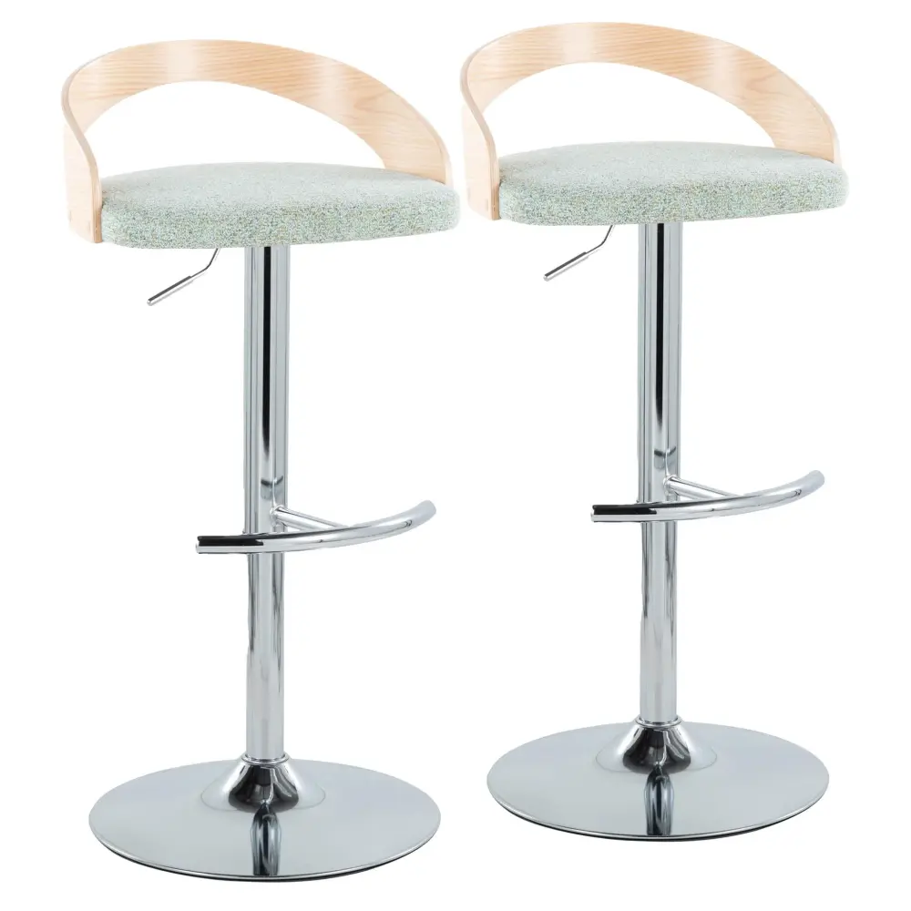 Grotto - Contemporary Customizable Barstool, Swivel Rounded T Footrest (Set 2)