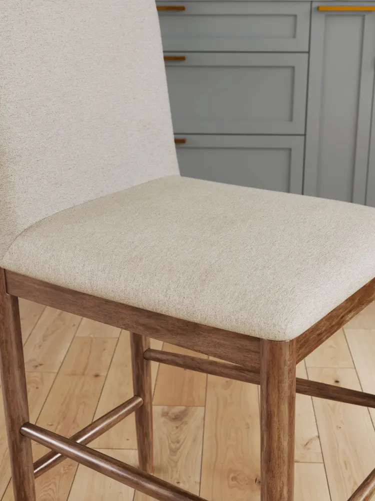 Industrial Style Isanti - Upholstered Barstool (Set 2) - Airy Brown
